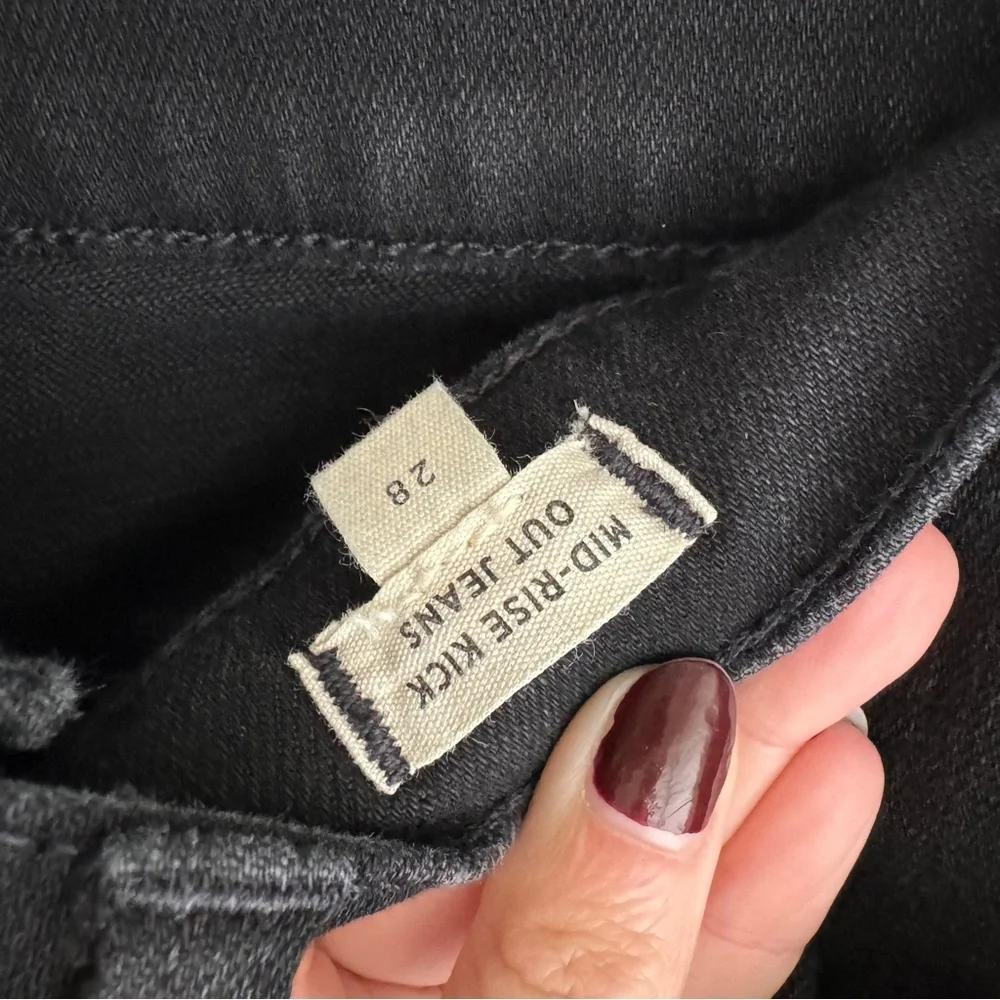 Madewell Kick Out Crop Black Jeans Size 28 - Picture 6 of 6